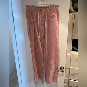 Sundance cotton pants size medium - red and cream stripes